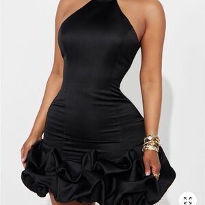Fashion Nova Black Ruffle Mini Dress
